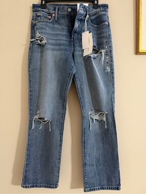 Lucky Brand Distressed Women's Blue Jeans - Zoe High Rise Straight